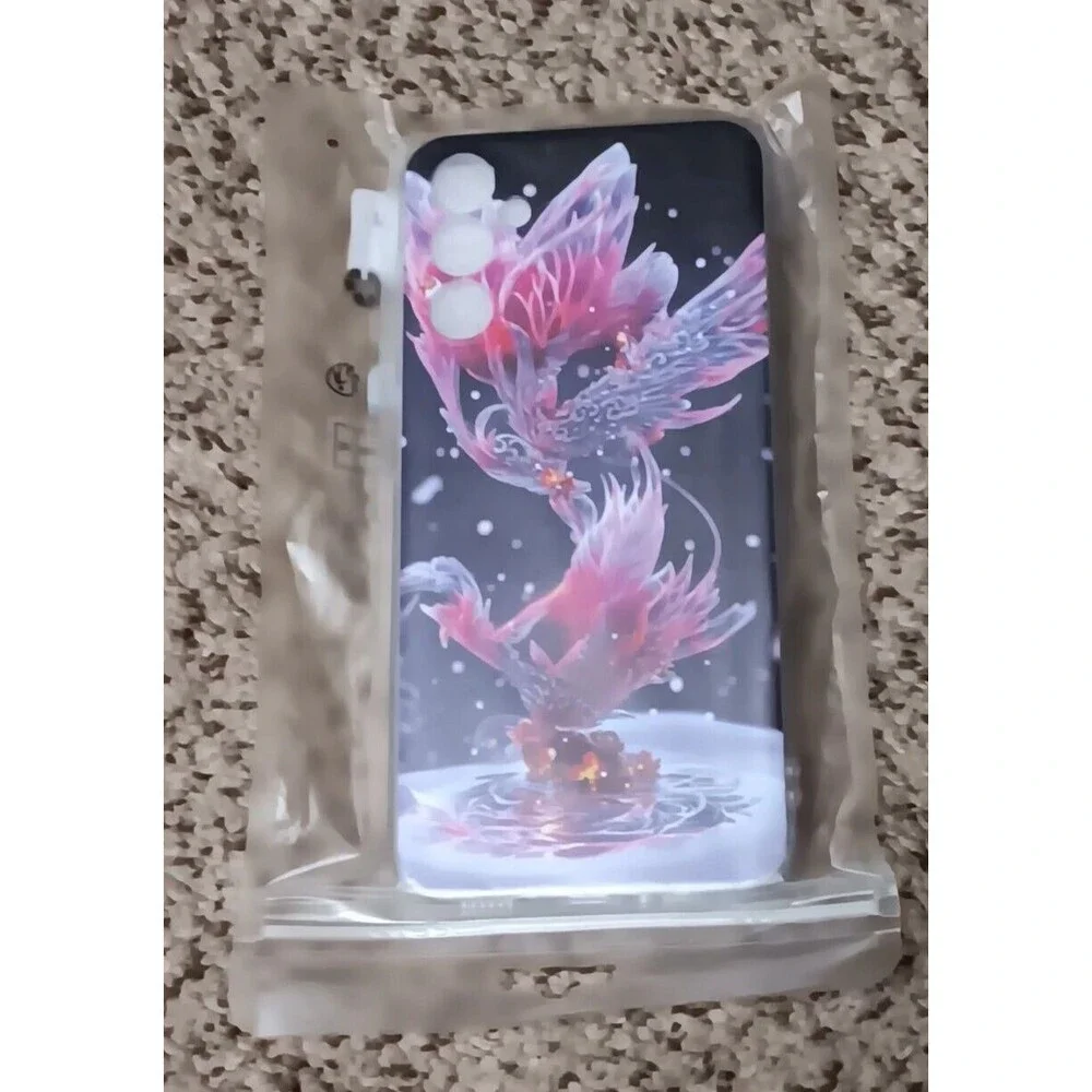 Purple Fantasy Phoenix Pattern Protective Phone Case Non-slip Galaxy A14 5G NEW